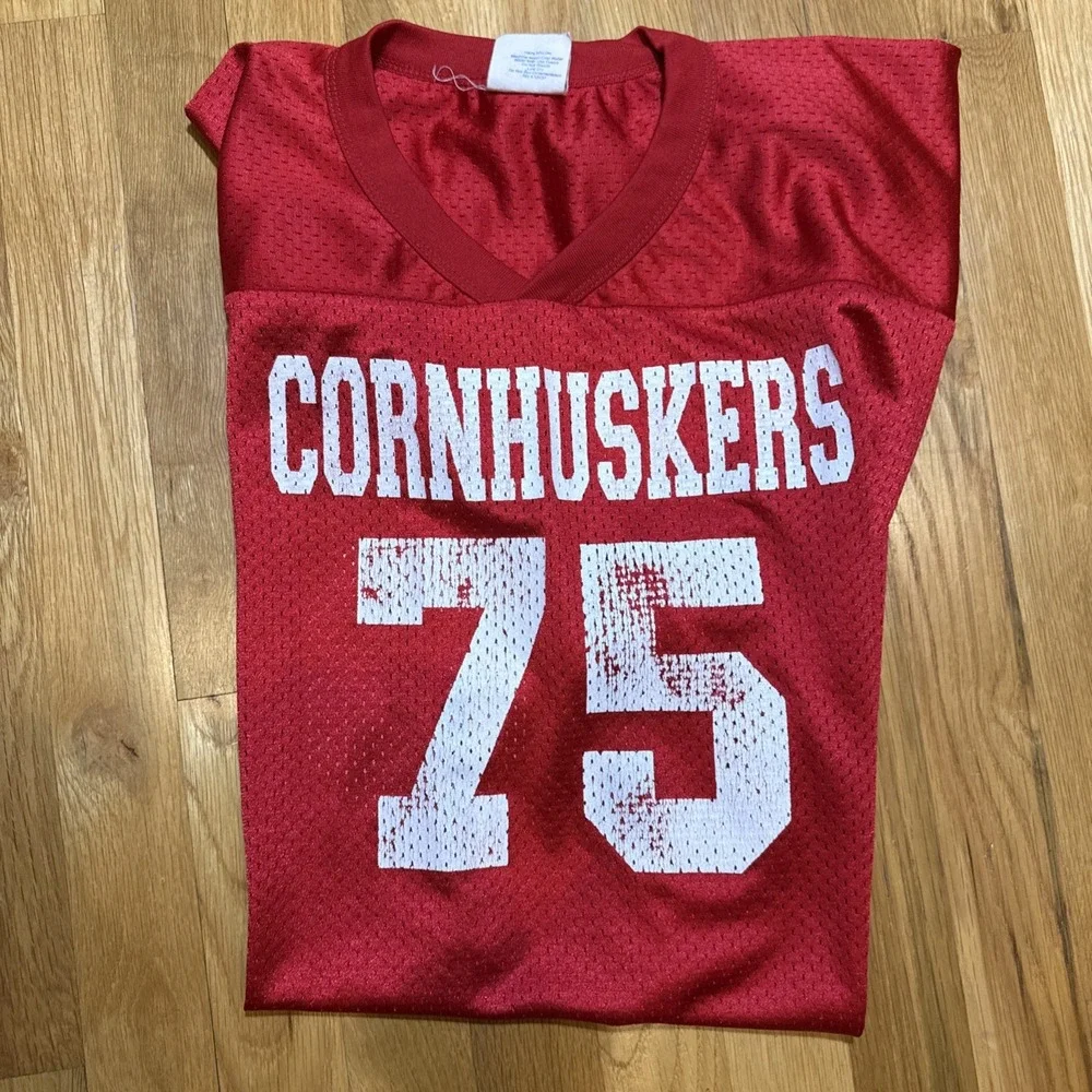 Vintage Nebraska Cornhuskers #75 Majestic Football Jersey USA Made Size Small